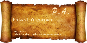 Pataki Algernon névjegykártya